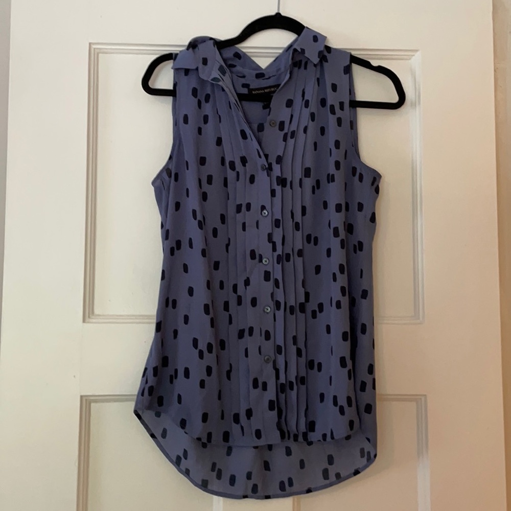Banana Republic Blue Polka Dot Blouse